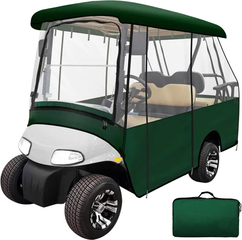 Vista 10 de Leader Accessories Recinto de conducción de golf para 2 + 2 personas, cubierta de carrito de golf para pasajeros de techo corto para 2 personas Negro
