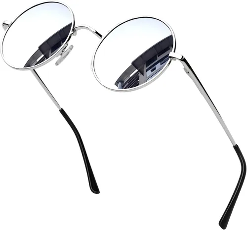 Vista 51 de KANASTAL Gafas de sol redondas polarizadas para mujeres y hombres, estilo hippie con protección UV400