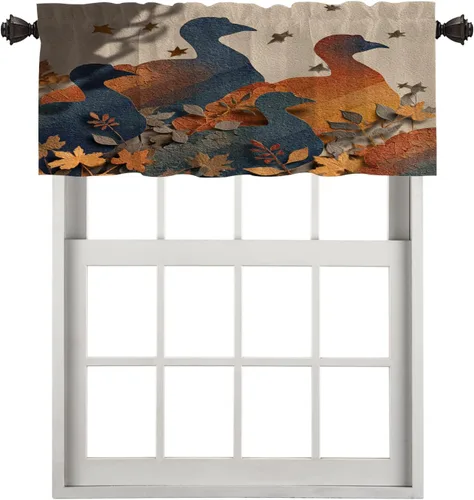 Vista 32 de Maritime Ocean Blackout Tier Curtains, Anchors Nautical Art Half Window Drapes for Kitchen with Rod Pocket,Room Darkening 2 Pack 26X24 Inches