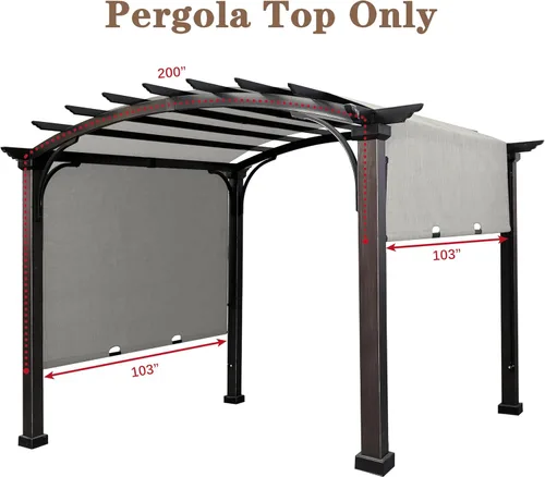 Vista 2 de SCOCANOPY Toldo Superior de Repuesto para Pérgola Independiente Rona Lowe's Allen + roth de 10 pies x 10 pies Vendida en Lowe's, L-PG152PST-B Gris