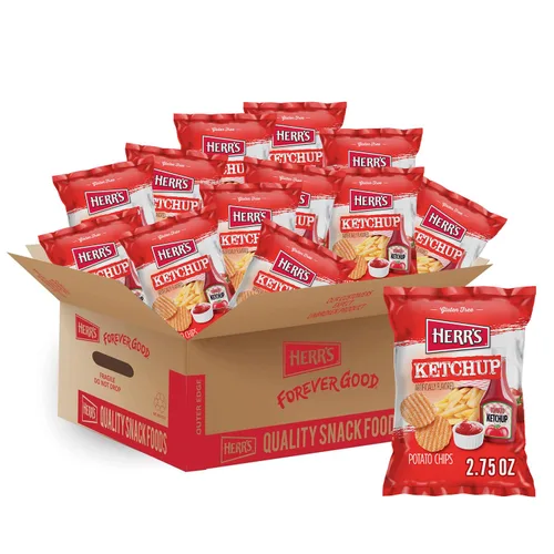 Vista 6 de Herr's Patatas fritas, sabor a ketchup, 2.75 onzas/2.75 oz (paquete de 3)