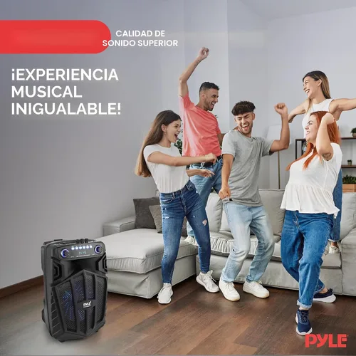 Vista 7 de [Usado] Pyle Altavoz PA portátil Bluetooth de 880 W - Altavoz recargable de 12 pulgadas para fiesta de karaoke para exteriores, sistema de audio