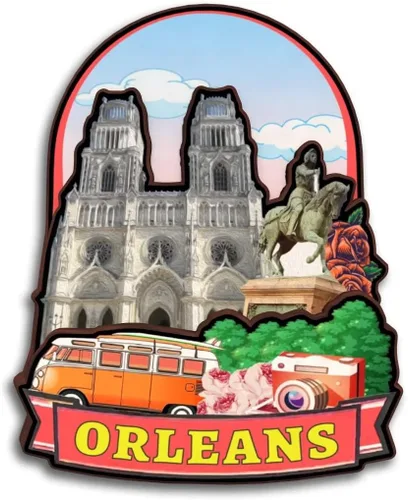 Vista 12 de Blois Centre-Val de Loire Francia - Imán de madera para nevera, colección 3D, hecho a mano, viajes, ciudad, recuerdos, nevera, regalo