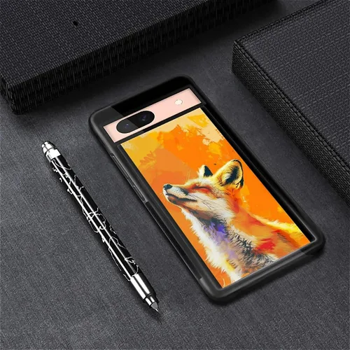 Vista 1434 de Compatible con Google Pixel 4A 5G Mobile Case Creative Acrylic Panel trasero Silicona Protección Grip especialmente diseñado para Google Pixel 4A 5G