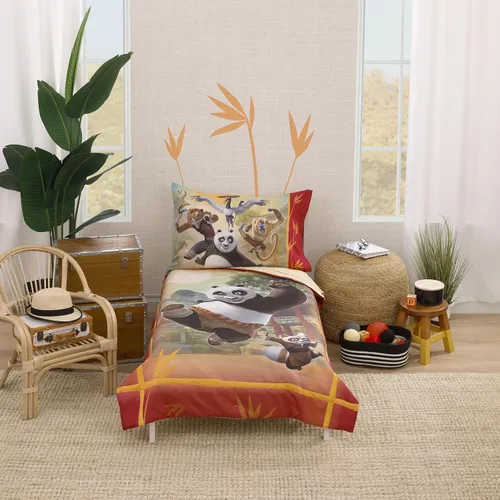 Vista 15 de NoJo DreamWorks Gabby's Dollhouse Dream It Up Arcoíris Multicolor Hora de Dormir - Juego de cama de 4 piezas para cama de niño pequeño - Edredón La