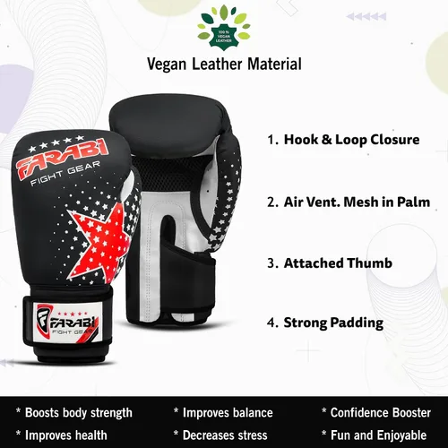 Vista 4 de Farabi Sports Guantes de boxeo para niños, 6 onzas, guantes de boxeo para jóvenes, MMA, Muay Thai, guantes de boxeo para niños, lo mejor