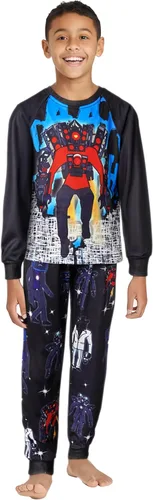 Vista 2 de Skib-di - Conjunto de pantalón para niños, Titan Speakerman TV, hombre, jugador, manga larga, camarógrafo, ropa de 2 piezas, talla 5-12 años