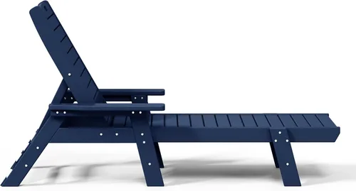 Vista 7 de WestinTrends Malibu Poly - Tumbona reclinable azul marino