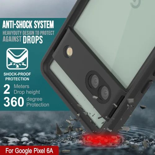 Vista 6 de Punkcase Funda impermeable Pixel 6a [Serie Extrema] [ajuste delgado] [Certificado IP68] [A prueba de golpes] [A prueba de suciedad]