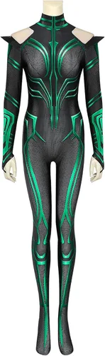 Vista 4 de Disfraz de diosa súper villano para mujer disfraz de Halloween y cosplay Verde