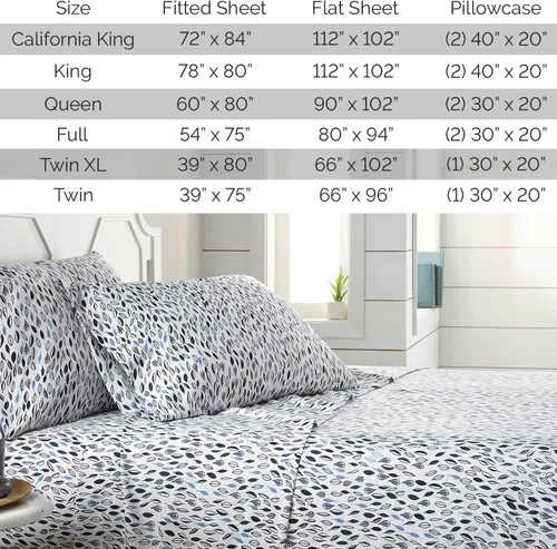 Vista 94 de Southshore Fine Living, Inc. Colección Winter Brush, juego de sábanas de 3 piezas para cama individual, sábana bajera con bolsillo profundo de 14
