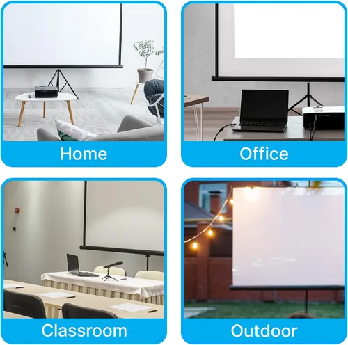 Vista 7 de Pyle Pantalla de proyector con soporte, 100 pulgadas, portátil, plegable, mate, para proyección, incluye trípode, ideal para presentación