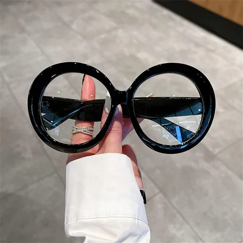 Vista 5 de willochra Lentes de lectura redondos de gran tamaño estilo Oprah con bisagra de resorte para computadora con bloqueo de luz azul para mujeres y Negro