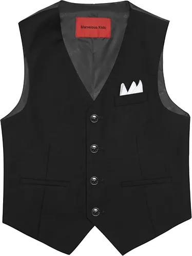 Vista 7 de Conjunto de traje formal ajustado para niños, traje de portador de anillos