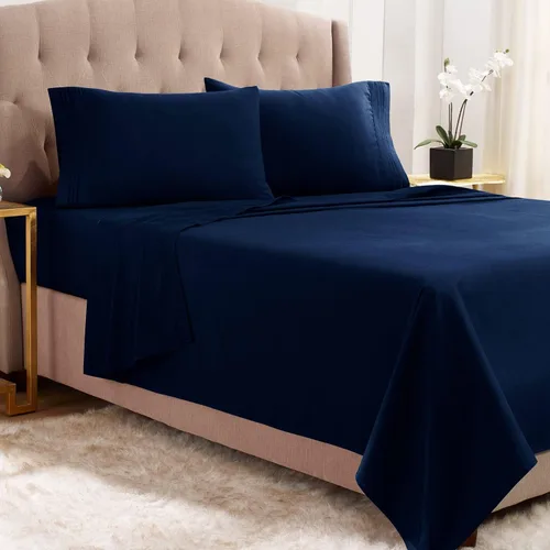 Vista 16 de Juego de sábanas de lujo Juego de cama de lujo, bolsillo extra profundo Juego de sábanas ajustable, sábana de arriba y 2 fundas de almohada, ropa