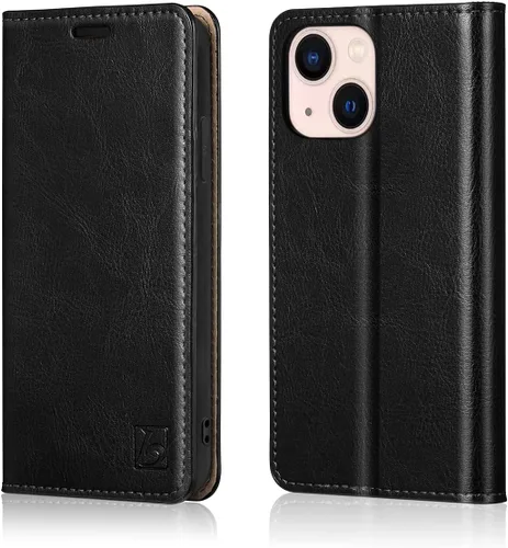 Vista 36 de Belemay Funda tipo cartera compatible con iPhone 8 Plus, de piel de vaca auténtica, funda tipo folio (funda interior de TPU suave), ranuras