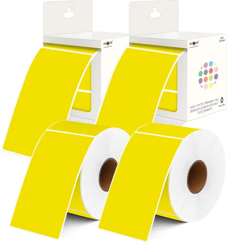 Vista 14 de PARLAIM 5 x 3 pulgadas Rectángulo de colores pegatinas de inventario, 1000 unidades de 4 rollos de etiquetas adhesivas cuadradas para cajas móviles