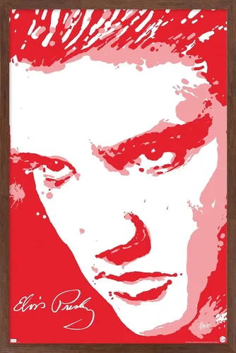 Vista 10 de Trends International Elvis Presley - Póster de pared rojo, 14.72 x 22.37 pulgadas, versión enmarcada de madera de granero Versión enmarcada Barnwood