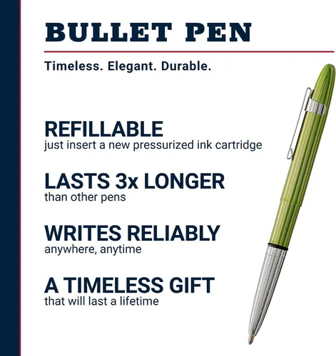 Vista 2 de Fisher Space Pen Aurora Borealis Lime - Bolígrafo a presión Gift Box, Compact Size, Writes Upside Down and in Extreme Temperatures, Black Ink