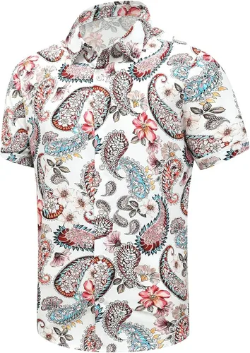 Vista 13 de SheLucki - Camisa hawaiana para hombre, unisex, de manga corta, con botones, para la playa y el verano, ropa casual estampada con sombra de palmas