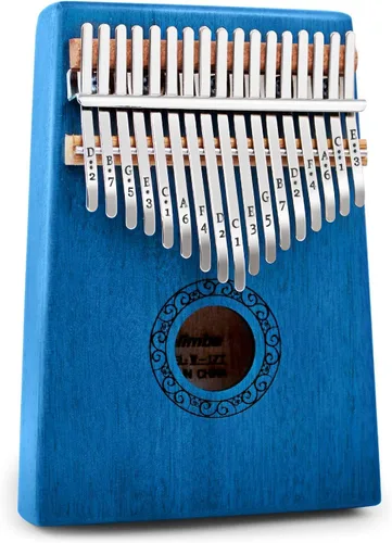 Vista 6 de YUNDIE - Piano de pulgar Kalimba, portátil de 17 teclas con martillo de afinación e instrucciones, instrumentos musicales, regalo de cumpleaños
