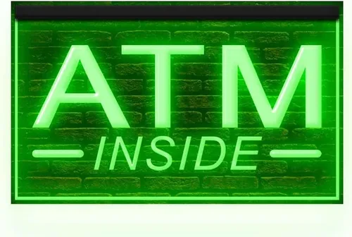 Vista 16 de 120049 ATM Inside 24 Hour Deposit Check Banking Display LED Light Letrero de neón (12 x 8 pulgadas, 16 colores por control remoto)