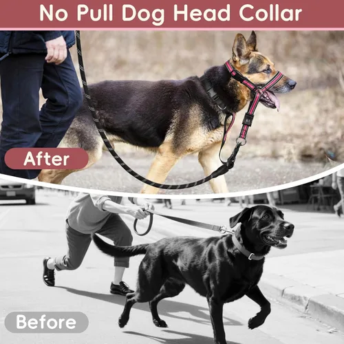 Vista 6 de BARKLESS Bozal de nailon suave para perros grandes y medianos, 2 en 1, con lazo acolchado ligero para beber y alimentar, protector bucal ajustable