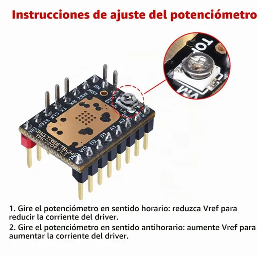 Vista 2 de BIGTREETECH TMC2209 V1.3 UART controlador de motor paso a paso 2.8A Peak Stepstick controlador silencioso para Manta M8P, Octopus V1.1, Octopus Pro