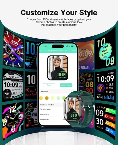 Vista 6 de SOUYIE Reloj inteligente con tema navideño 2025 para hombres y mujeres, Android iPhone, con llamada Bluetooth (respuesta/hacer llamada), rastreador
