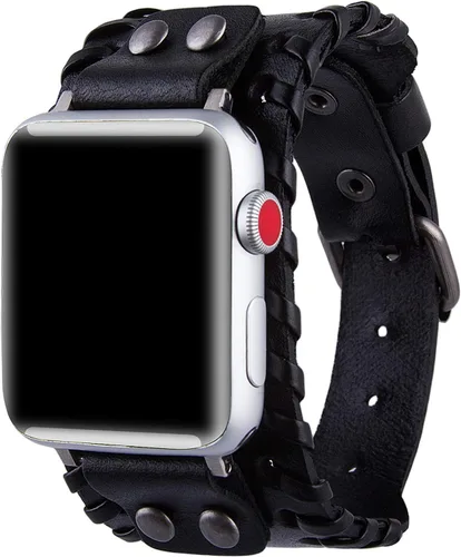 Vista 2 de Compatible con Apple Watch Ultra SE Series 8 7 6 5 4 3 1.496 in 1.575 in 1.614 in 1.654 in 1.732 in 1.772 in 1.929 in Correa unisex retro nórdico