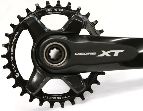 Vista 3 de Wolf Tooth 96BCD Drop Stop Plato para bielas Shimano XT y XTR de 11 velocidades (30t, para M8000 XT) bike-chainrings-and-accessories