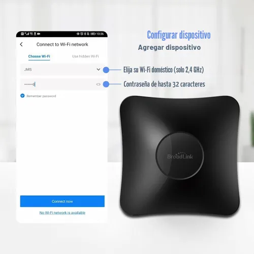 Vista 8 de BroadLink RM4 pro IR y RF Mando a distancia universal, concentrador de control remoto Wi-Fi de aprendizaje de código todo en uno para TV, aire