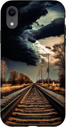 Vista 25 de Railroad Train Tracks Storm - Carcasa para iPhone 17