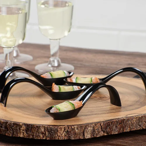 Vista 3 de Restaurantware -Cucharas de lágrima de 5 pulgadas, 100 cucharas de estilete - Cuenca desechable, con sangría, cucharas de degustación de plástico