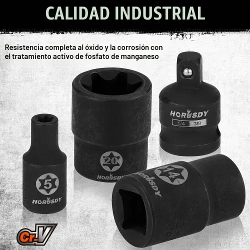 Vista 4 de HORUSDY E-Torx - Juego de llaves de vaso externas de 13 piezas Juego de llaves de vaso hembra E-Torx (E4-E20) de 11 piezas Juego de adaptadores