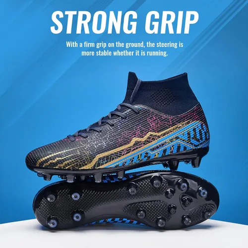 Vista 2 de ASHION Men's Soccer Cleats Big Boy's Professional Football Cleats Anti-Skid FG Womens Athletic Outdoor Football Shoes