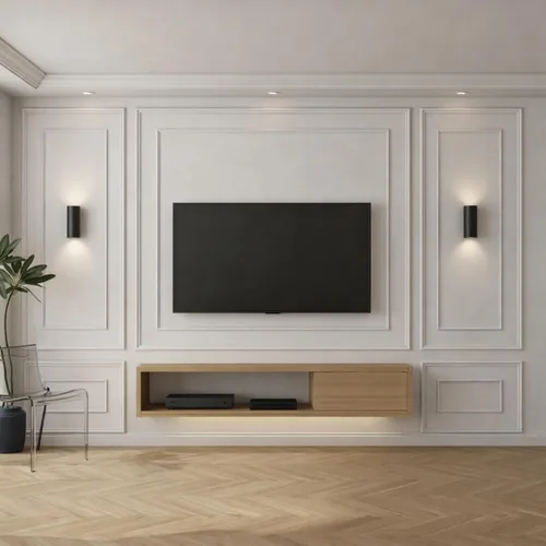 Vista 10 de Pangda 3 juegos de molduras de pared para despegar y pegar, estilo capa interior y exterior, panel de revestimiento prefabricado para decoración