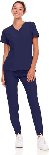 Vista 43 de Natural Uniforms Conjunto de ropa quirúrgica elástica para mujer con tallas regulares y pequeñas