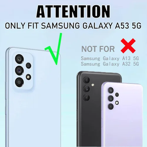 Vista 5 de Funda compatible con Samsung Galaxy A53 5G para mujeres y niñas, diseño de vaca, funda de lujo A53 5G con protector de pantalla, resistente a prueba