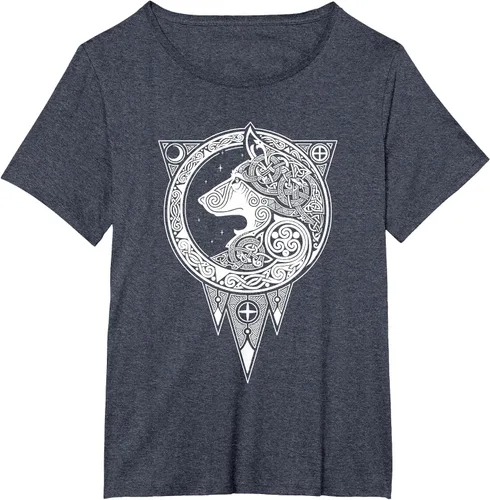 Vista 12 de Viking Fenris Wolf - Camiseta de mitología nórdica con símbolo de Fenrir Asphalt Grey