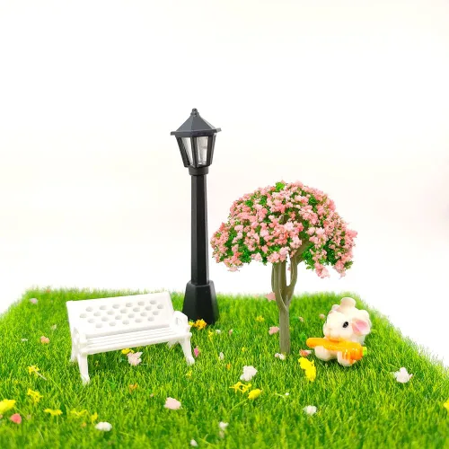 Vista 5 de 18 piezas de árboles de flores en miniatura, árbol de jardín de hadas, ornamento, modelo, tren, paisaje, arquitectura, árboles para manualidades