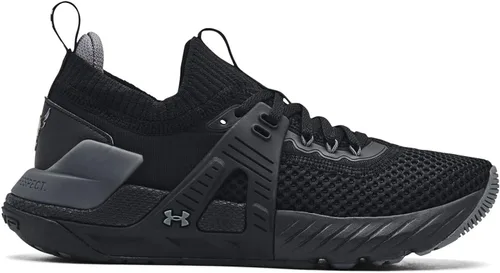 Vista 2 de Under Armour Zapato de entrenamiento Project Rock 4 para mujer, NegroGris Pitch