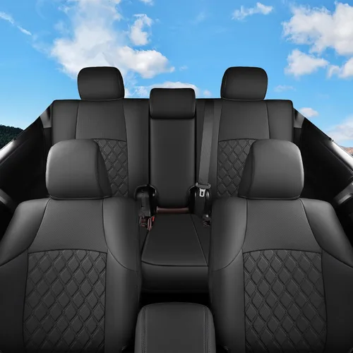 Vista 8 de Huidasource Fundas para asiento de Toyota 4Runner juego completo, protector de asiento impermeable de cuero sintético, protector de cojín de asiento