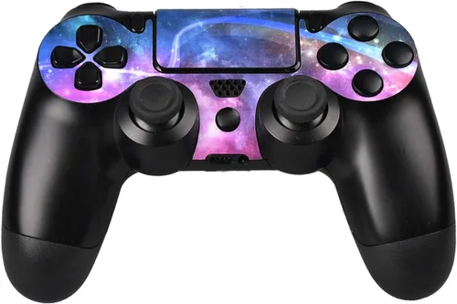 Vista 5 de eXtremeRate Juego completo de calcomanías de piel para placa frontal y 2 barras de luz LED para Playstation4 Slimpara PS4 Slim Console y 2 fundas