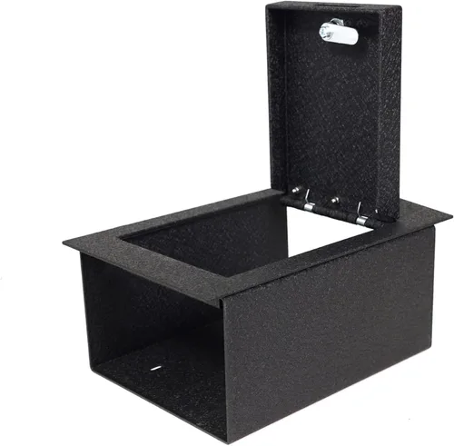 Vista 3 de Black Horse - Caja fuerte para consola central, organizador de caja de pistola negra, con cerradura reiniciable de combinación de 4 dígitos