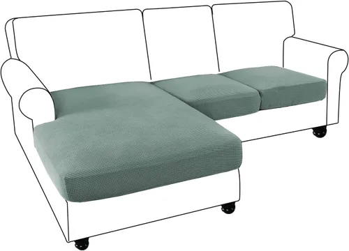 Vista 21 de MIFXIN Fundas para sofá modular, 3 piezas, funda de asiento de sofá de terciopelo elástico en forma de L, funda de cojín separada, protector