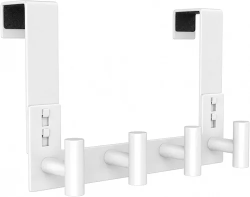 Vista 21 de HUFEEOH Paquete de 1 soporte negro para puerta con 4 ganchos en T