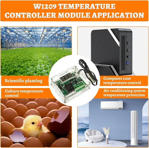 Vista 7 de 2 unids W1209 12V DC controlador de temperatura digital termostato
