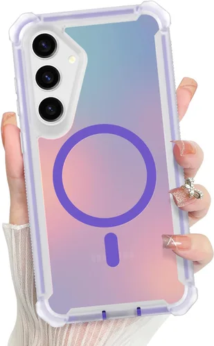Vista 97 de Bonoma - Funda compatible con Samsung Galaxy S21 Plus, diseño de corazón con purpurina, color rosa Support for MagSafe, Plating Magnetic Case TPU