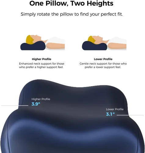 Vista 5 de Sweetnight CoolNest - Almohada refrescante tamaño Queen, almohada para Azul